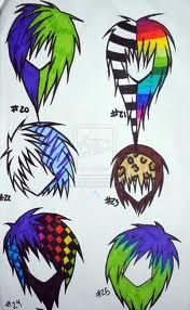 176x286 scene hair cartoons and such scene hair, emo hair, emo scene - Emo Hair Drawing