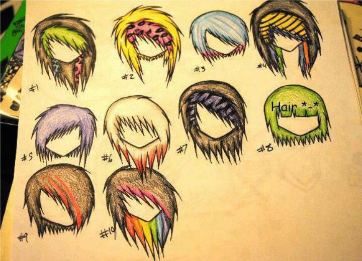 720x520 Scene Hair Drawing, Pencil, Sketch, Colorful, Realistic Art Images - Emo Hair Drawing