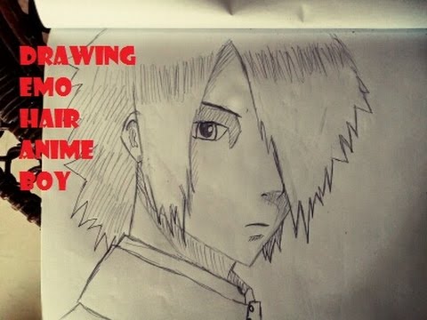 480x360 Drawing Anime Boy - Emo Hair Drawing