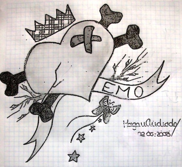 600x551 Emo Heart Drawings Emo Heart - Emo Heart Drawings