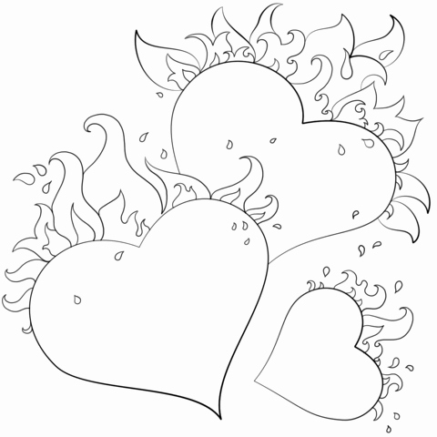 480x480 Printable Coloring Pages Hearts Unique Broken Heart Coloring - Emo Heart Drawings