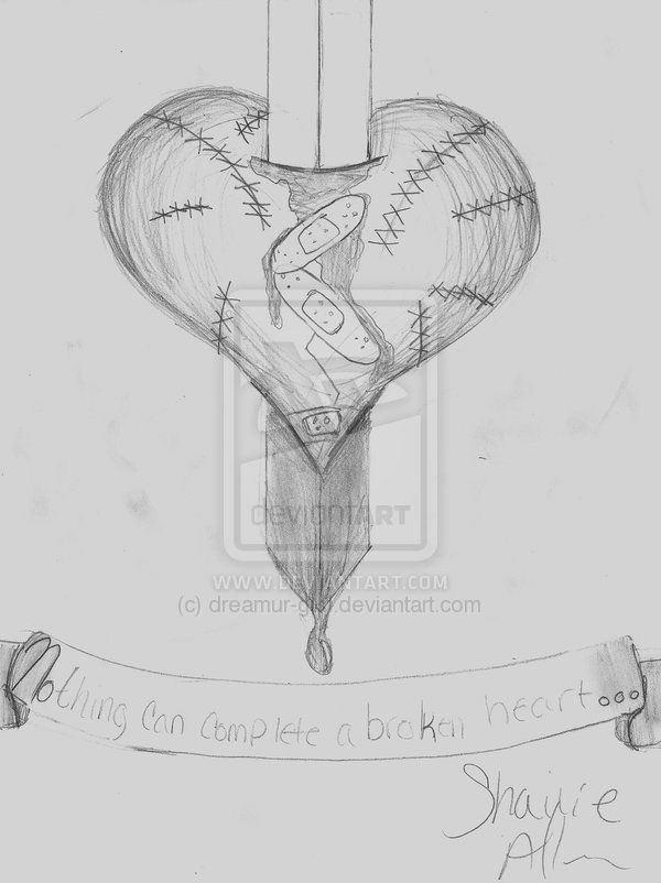 600x802 Drawn Hearts Emo - Emo Heart Drawings