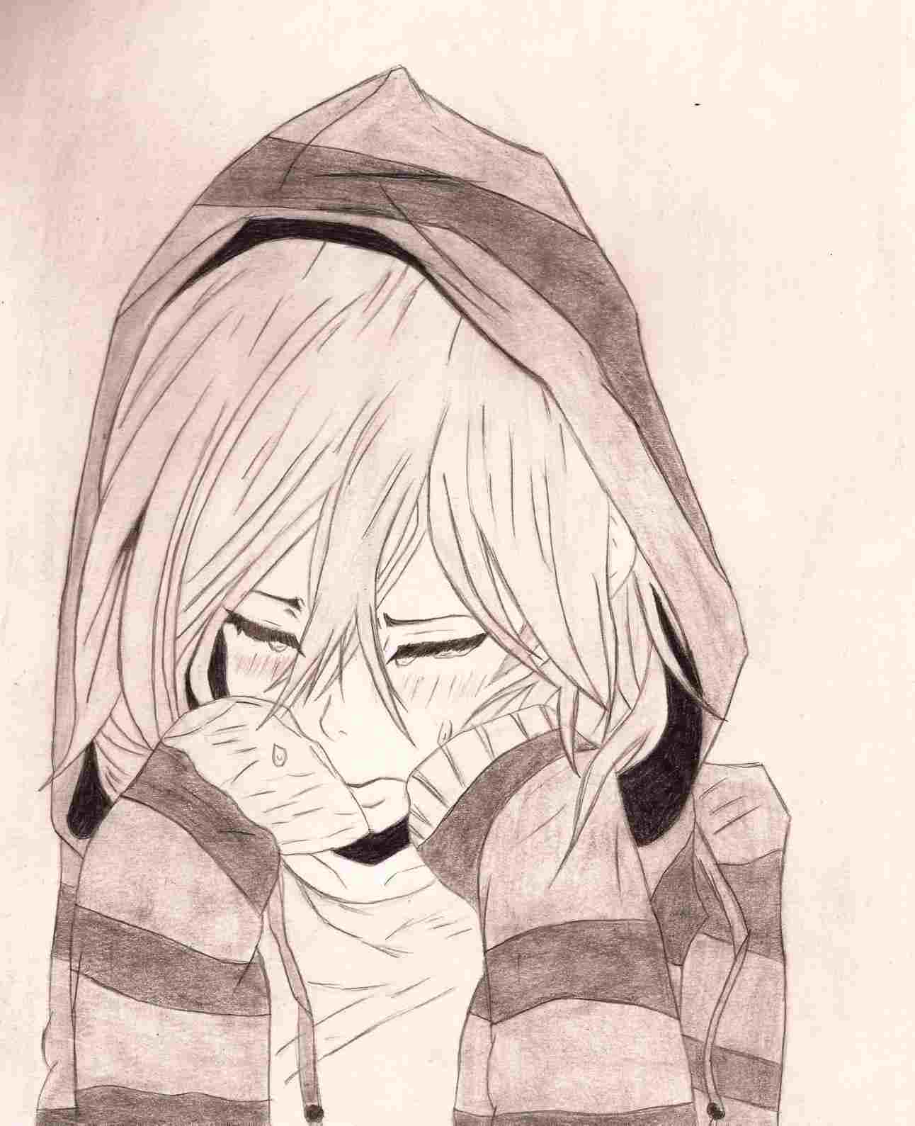 1292x1589 And Girl Easy Emo Anime Drawings Crying Drawing Easy Anime - Emo Kid Drawing