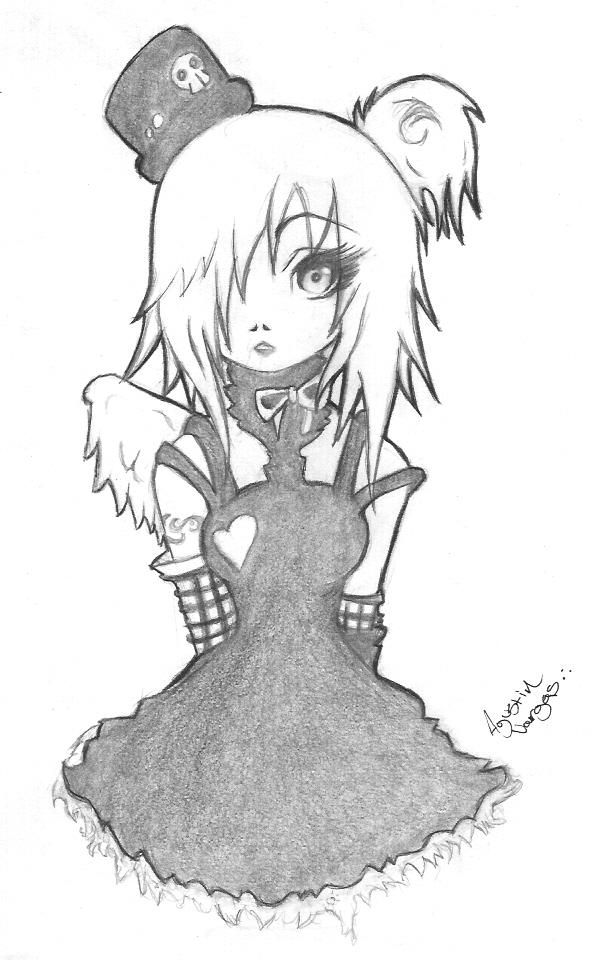 592x960 Anime Drawings Emo Girl - Emo Kid Drawing