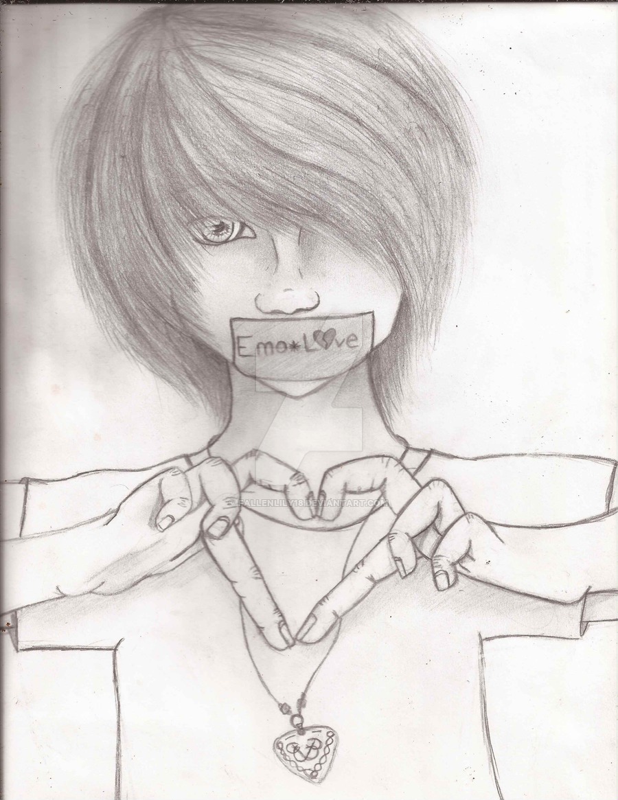 Lovers Drawing Emo For Free Download - Emo Love Drawings. 