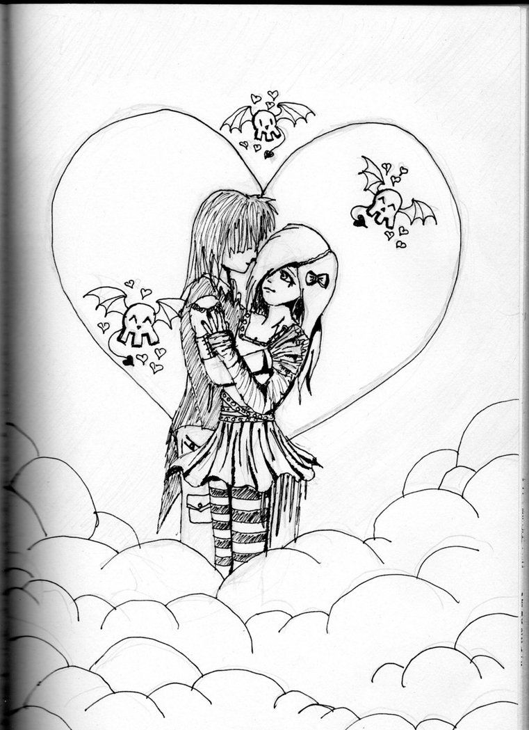 761x1049 Emo Love - Emo Love Drawings