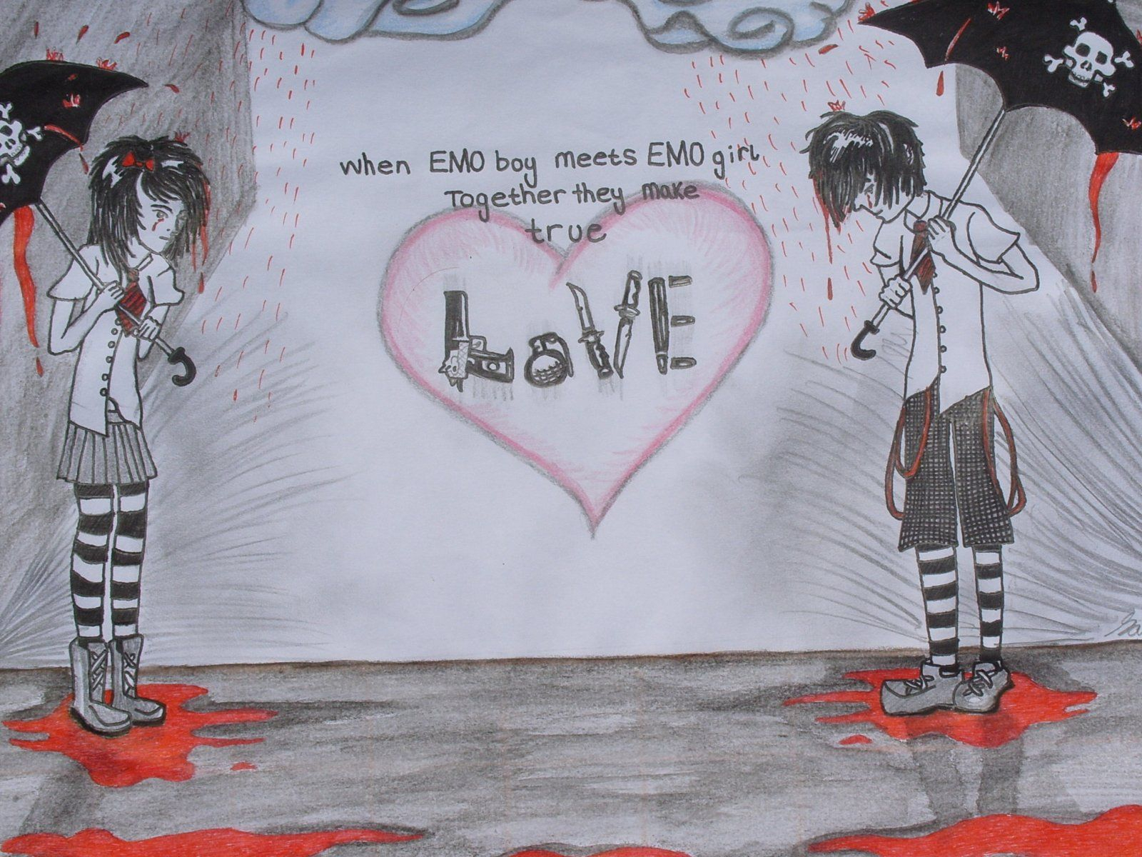 Emo Love Drawings at Explore collection of Emo