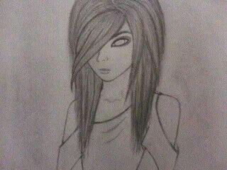 320x240 Drawing Emo Female Shapeshifter - Emo People Drawings