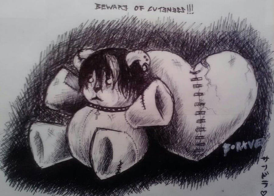 900x645 Emo Bear Drawings - Emo Teddy Bear Drawing