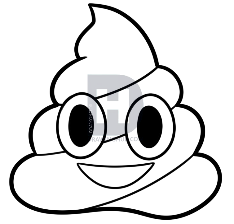 755x720 how to draw the poop emoji, step - Emoji Drawing Pictures