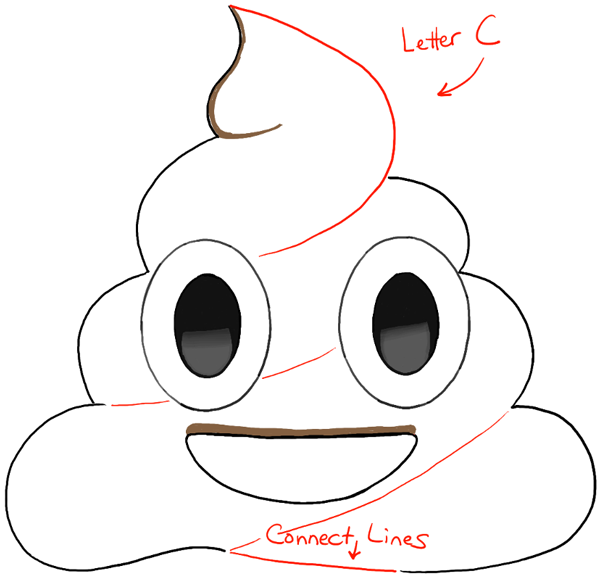 600x583 how to draw a pile of poop emoji with easy steps drawing tutorial - Emoji Drawing Pictures