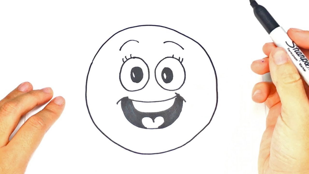 1280x720 how to draw a happy emoji step - Emoji Drawing Pictures