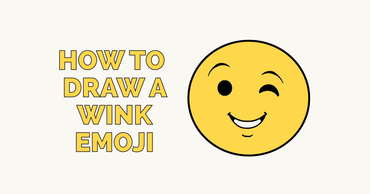 1200x628 how to draw a wink emoji - Emoticon Drawings