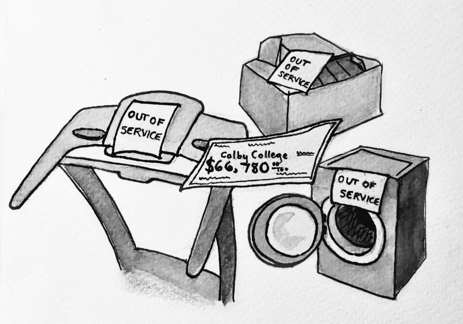 Cartoon College Building Drawing