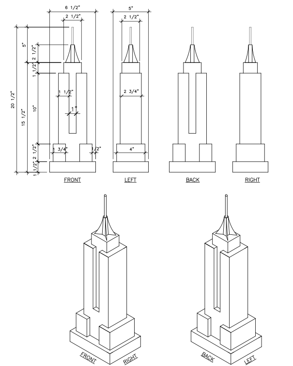 Empire State Building Dimensions Drawing