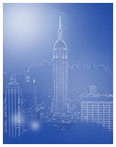 393x500 Wall Art Print Entitled Blueprint Drawing Of Empire - Empire State Building Dimensions Drawing