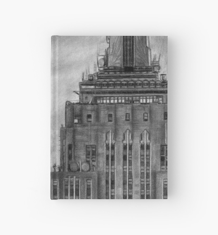 827x889 empire state building new york pencil drawing hardcover journals - Empire State Building Drawing