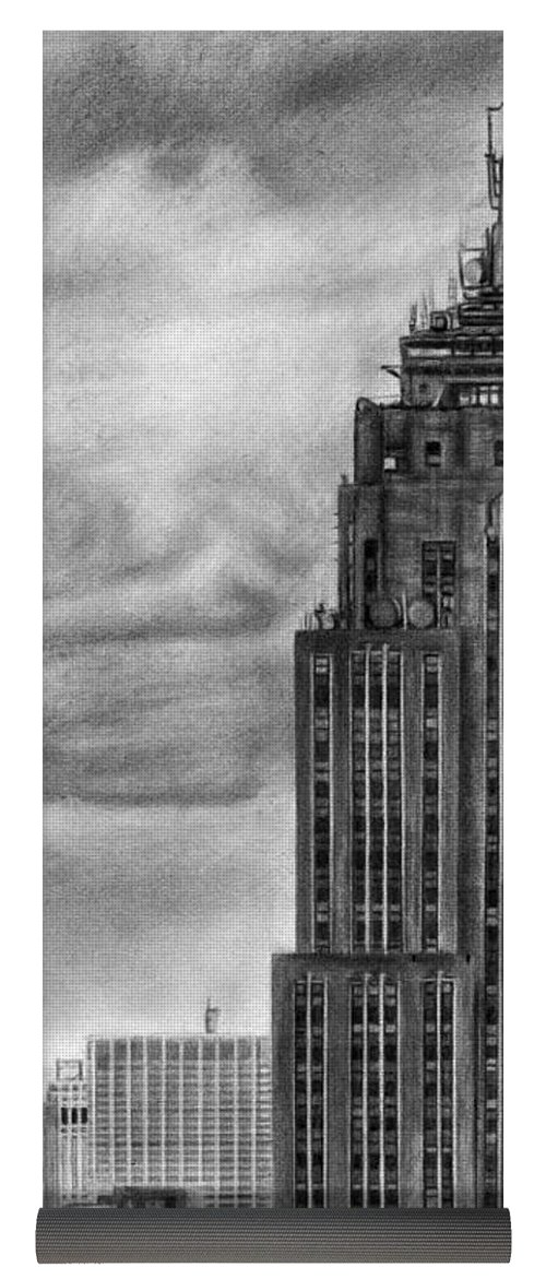 500x1171 empire state building new york pencil drawing yoga mat for sale - Empire State Building Drawing