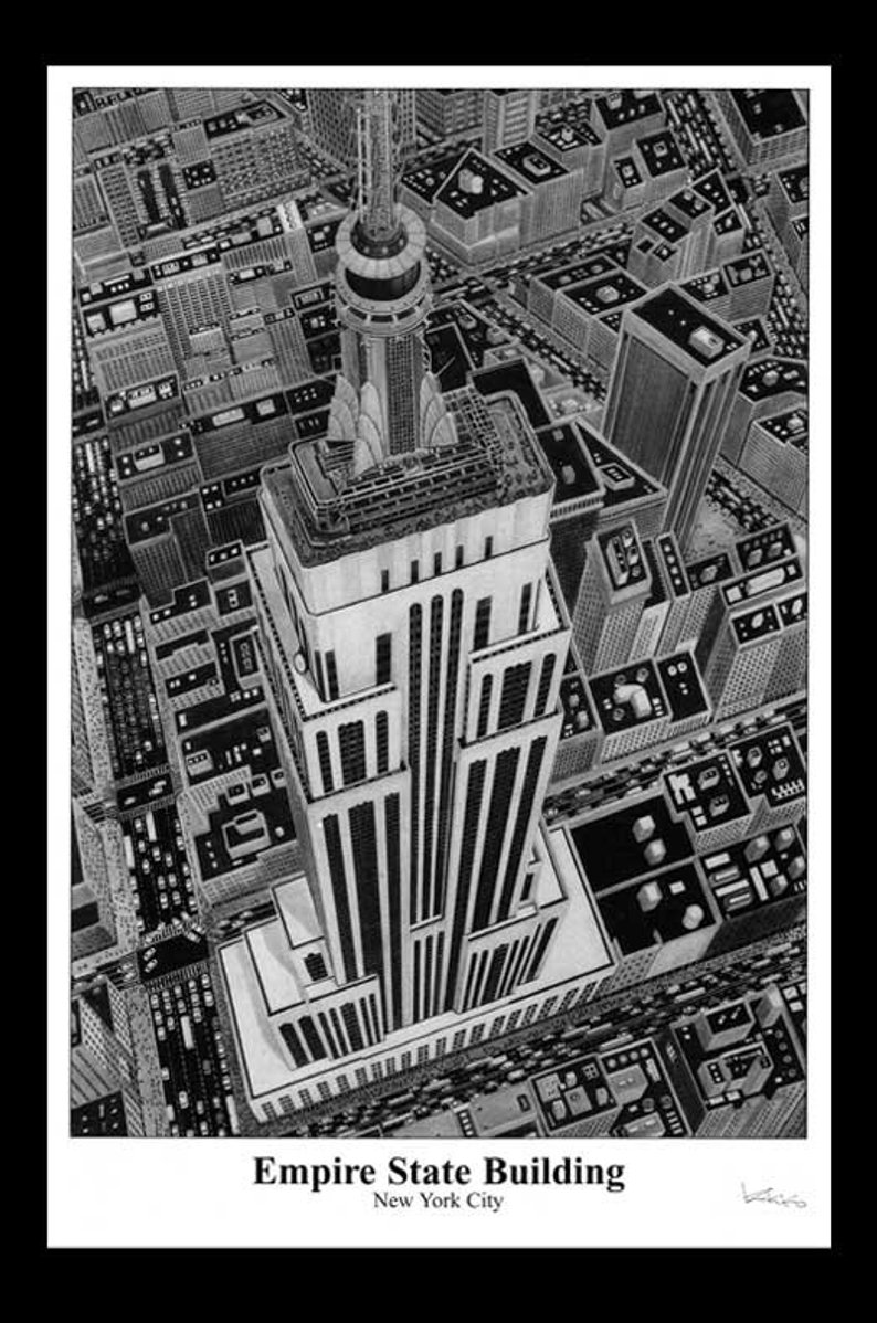 794x1198 empire state building pencil drawing etsy - Empire State Building Drawing