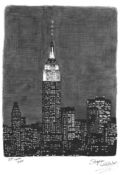 411x600 empire state building - Empire State Building Drawing