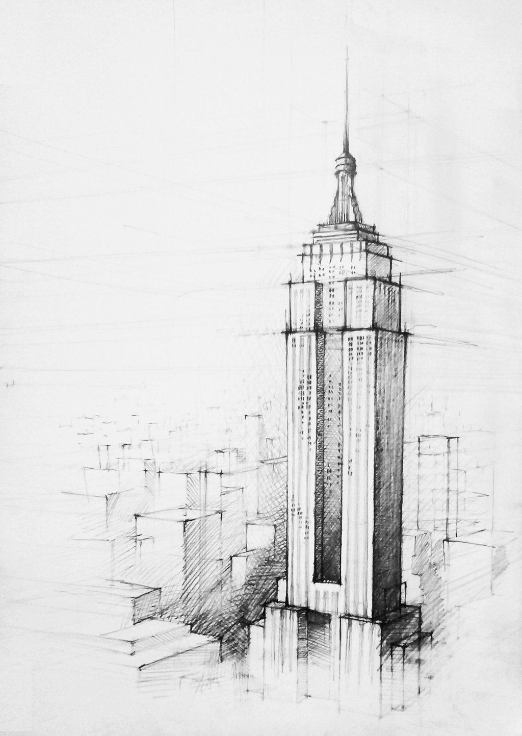 1024x1443 empire state building - Empire State Building Drawing