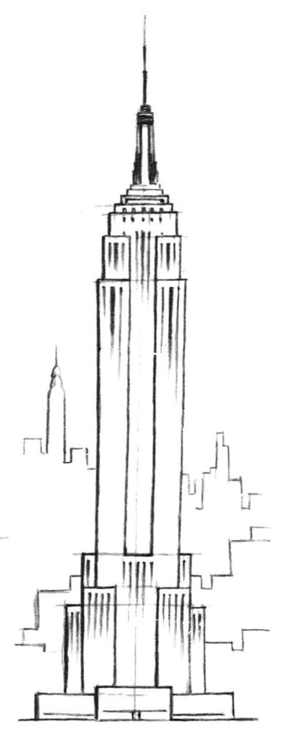 Dessin Empire State Building Illustrations, cliparts, dessins animés