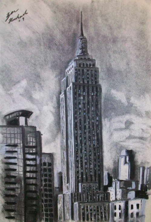 500x734 drawing empire state building uploaded - Empire State Building Drawing