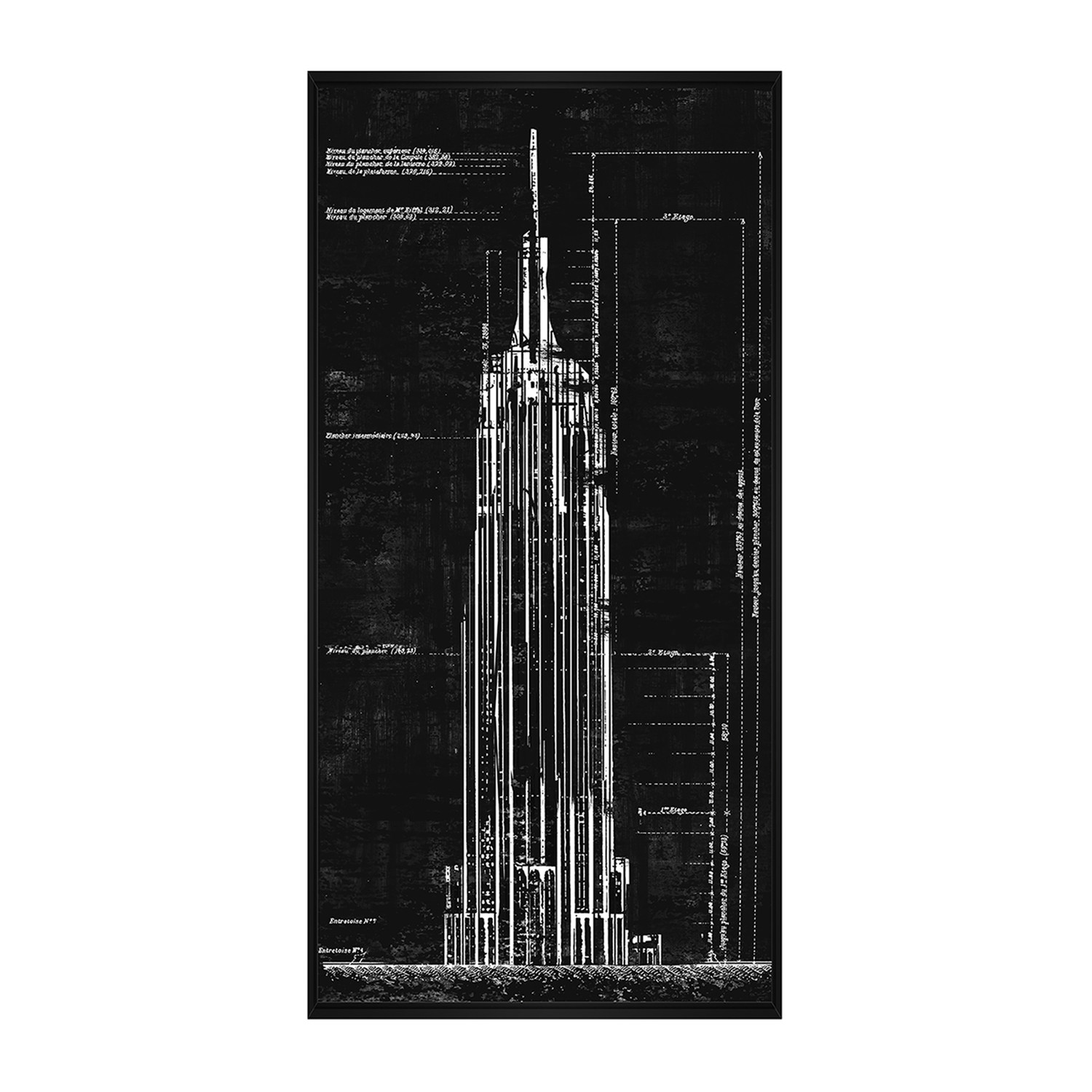 1500x1500 empire state building architectural drawing - Empire State Building Drawing