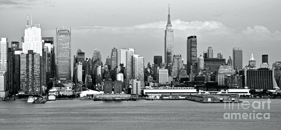 900x416 new york city skyline black and white photograph with empire state - Empire State Drawing