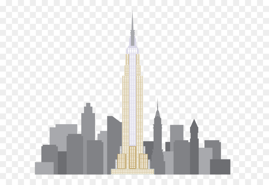 900x620 Skyline, Building, Drawing, Transparent Png Image Clipart Free - Empire State Drawing