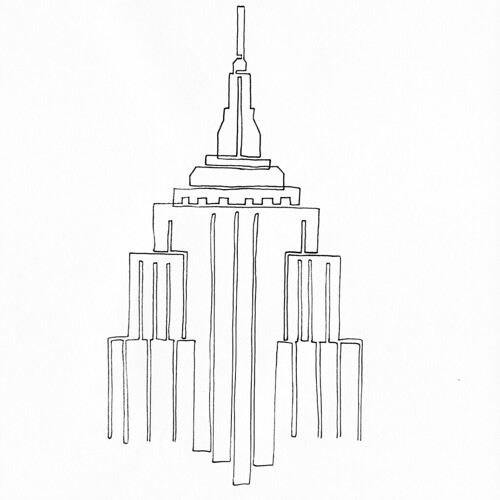 500x500 A Single Line Drawing Of The Tip Of The Empire State Building - Empire State Drawing