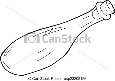 450x317 empty bottle outline single hand drawn empty bottle with cork - Empty Bottle Drawing