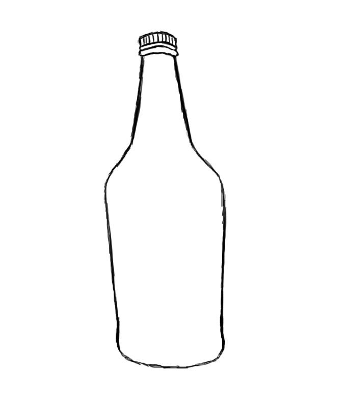 675x789 How To Draw A Bottle Steps - Empty Bottle Drawing