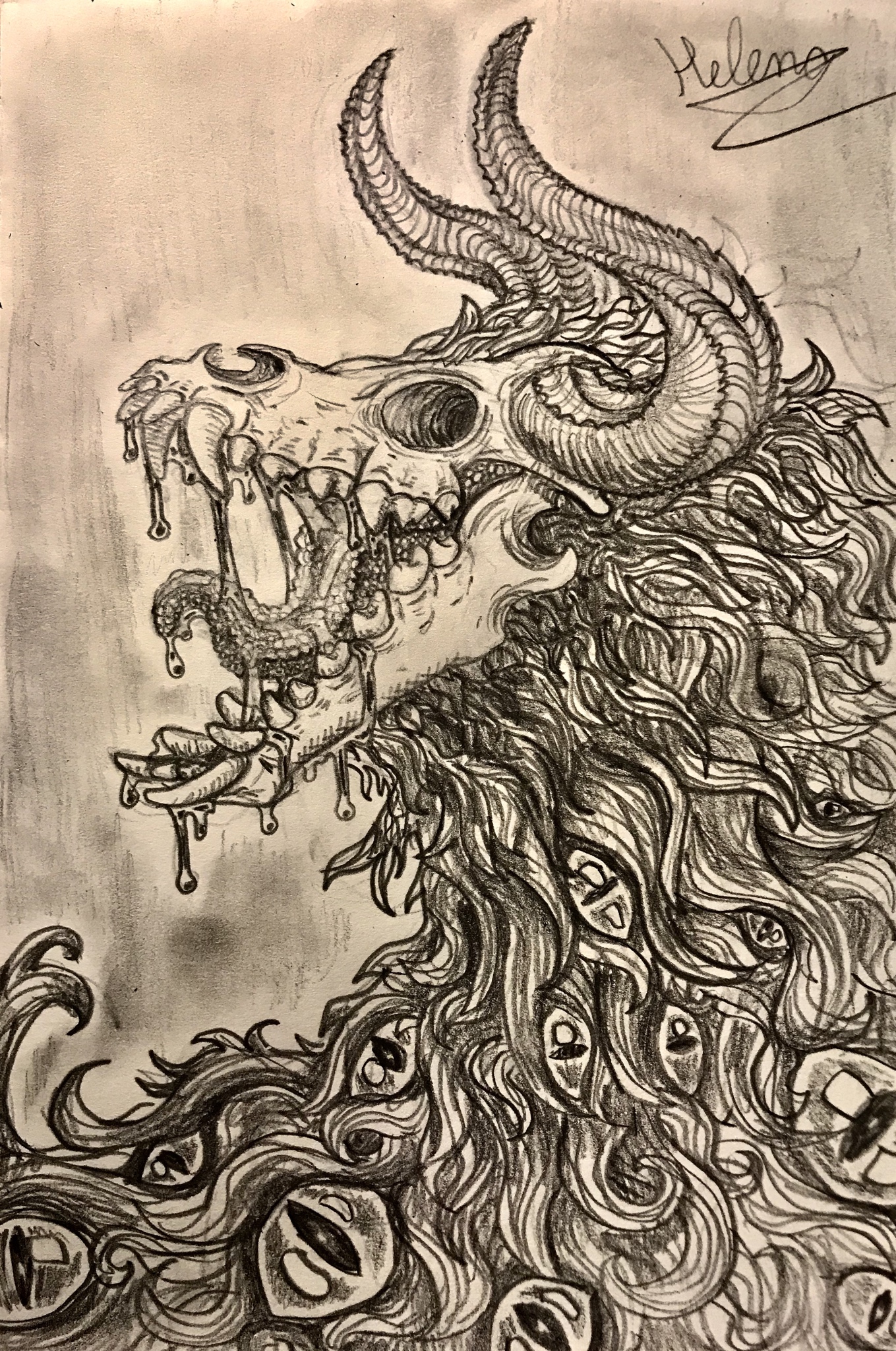 1359x2048 This Time It's A Skull Demon! - Empty Drawing