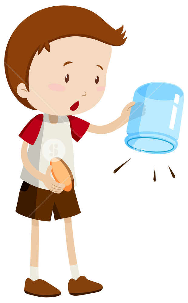 620x1000 boy holding an empty jar illustration royalty free stock image - Empty Jar Drawing