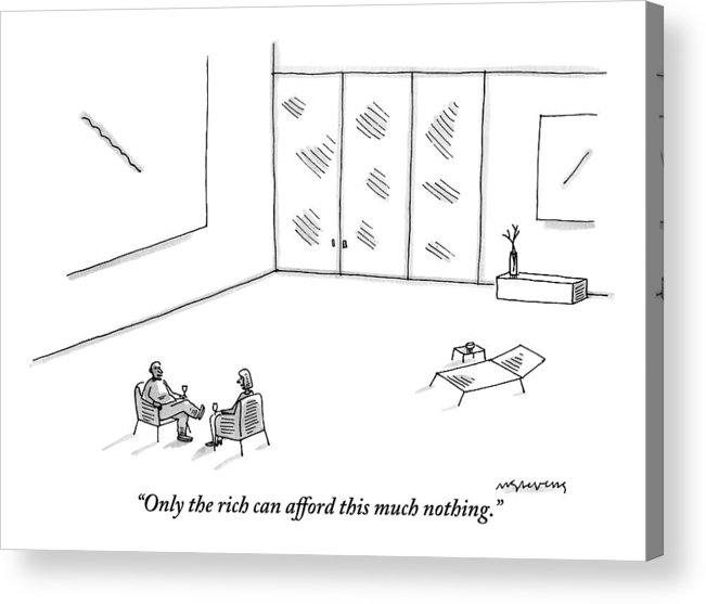 651x557 Two People Sitting In An Empty Room Acrylic Print - Empty Room Drawing