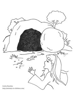 240x313 Empty Tomb Coloring - Empty Tomb Drawing