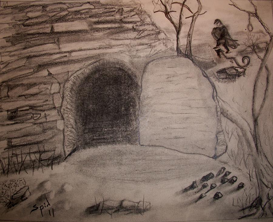900x734 Empty Tomb Drawing - Empty Tomb Drawing