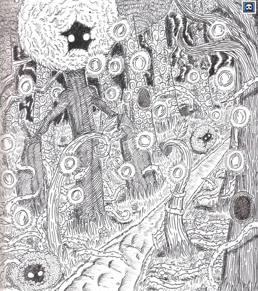 841x949 Enchanted Forest Art - Enchanted Forest Drawing
