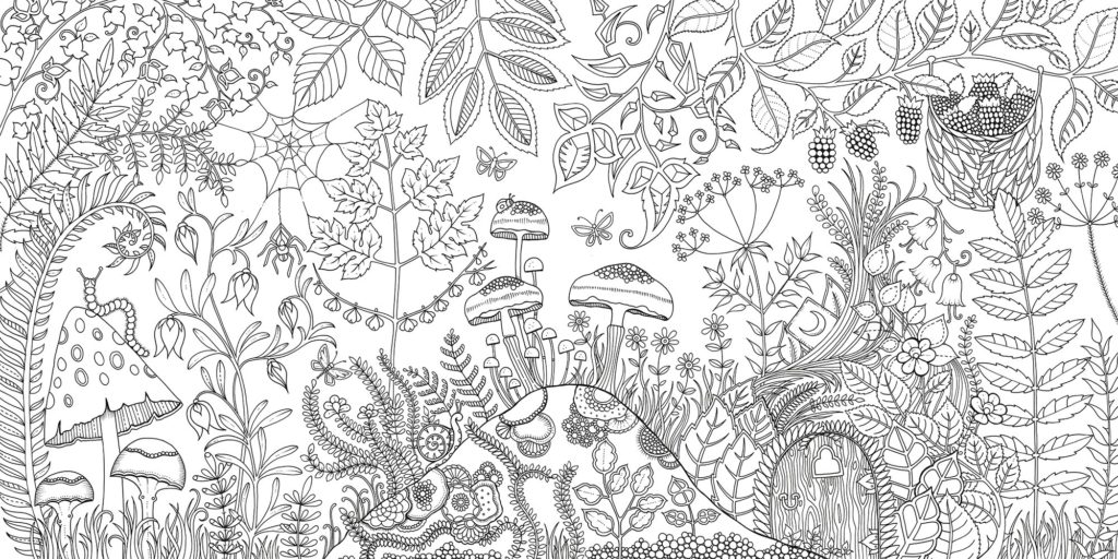 1024x512 enchanted forest an inky quest coloring book - Enchanted Forest Drawing Book