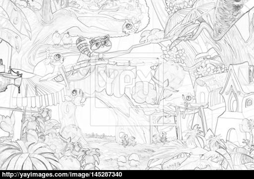 512x361 Illustration Coloring Book Series Enchanted Forest It Is Made - Enchanted Forest Drawing Book