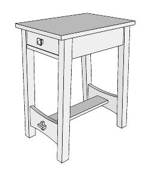 150x174 Splayed End Woodworking Plans And Information - End Table Drawing