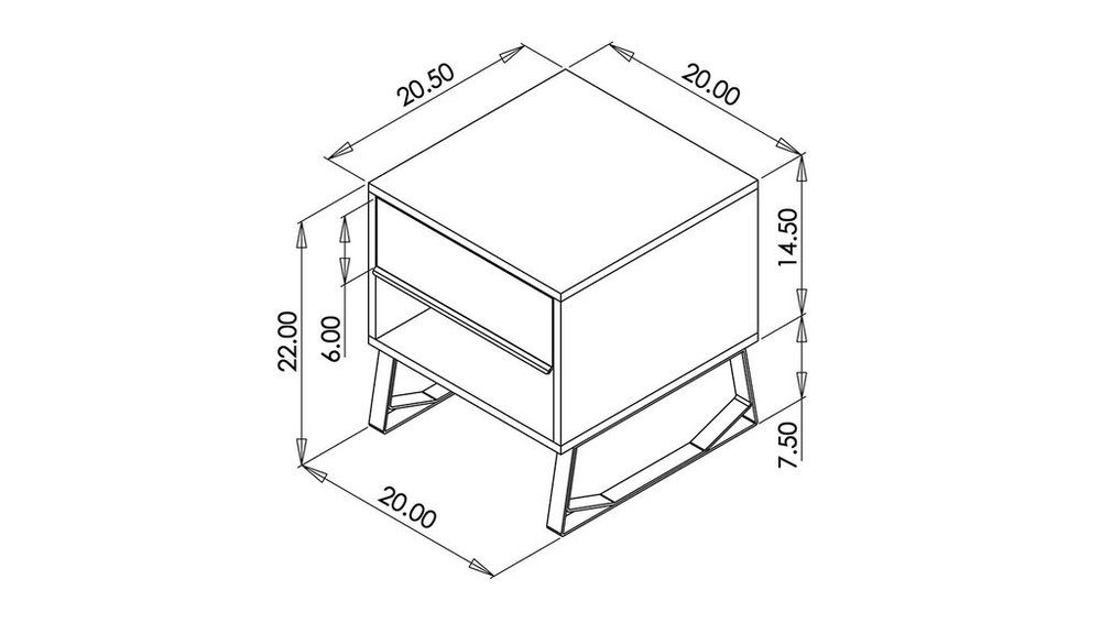 1000x566 Sheep End Table Guest House - End Table Drawing