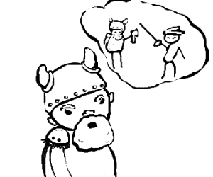 300x250 Viking Day Dreams About His Pirate Enemy Drawing - Enemy Drawing
