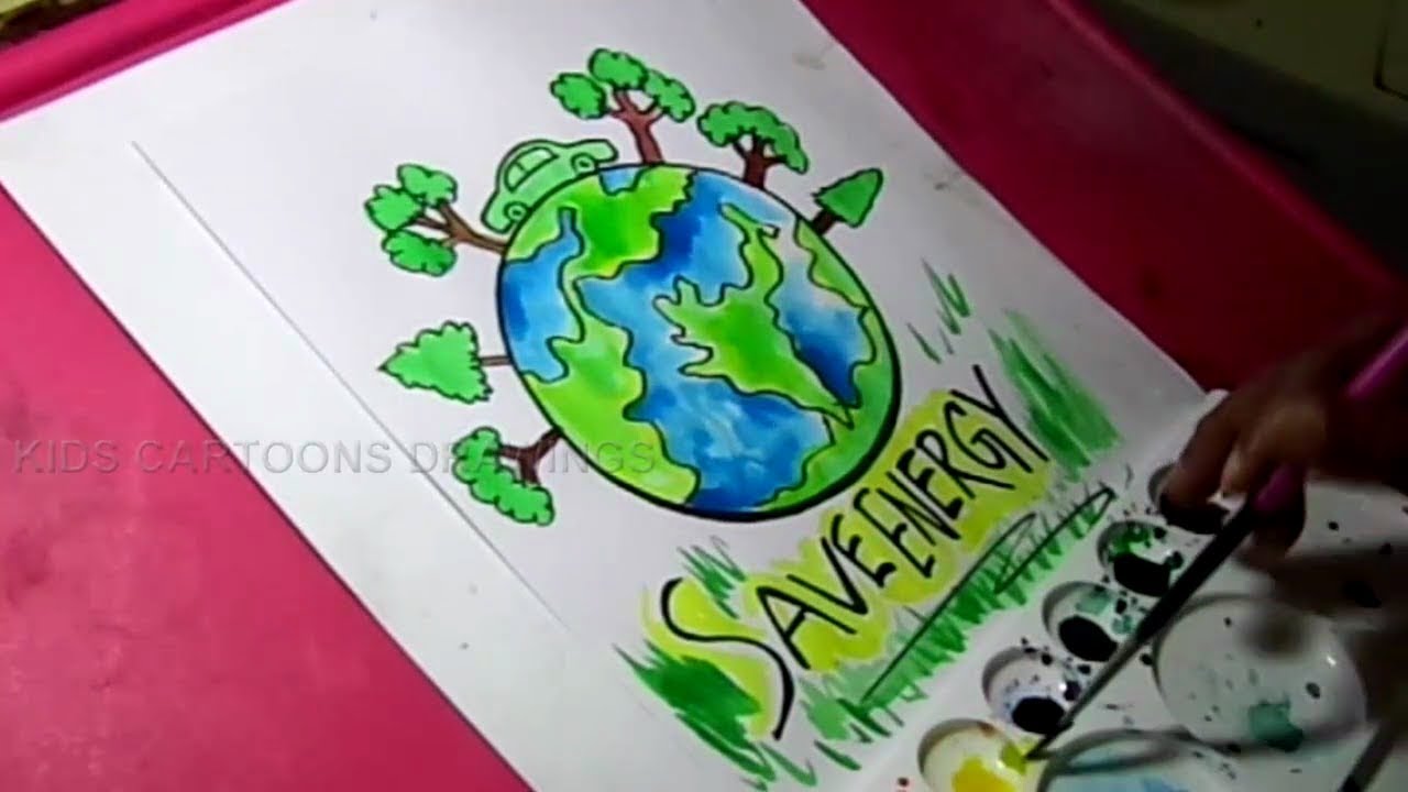 1280x720 How To Draw Save Nature Save Energy Drawing For Kids - Energy Drawing