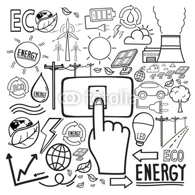400x400 eco and save energy doodle icon hand drawing future and friendly - Energy Drawing