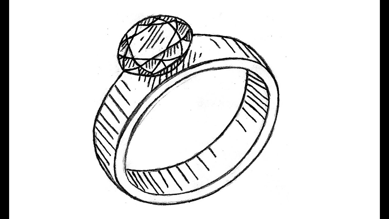 1280x720 how to draw a diamond ring - Engagement Drawing