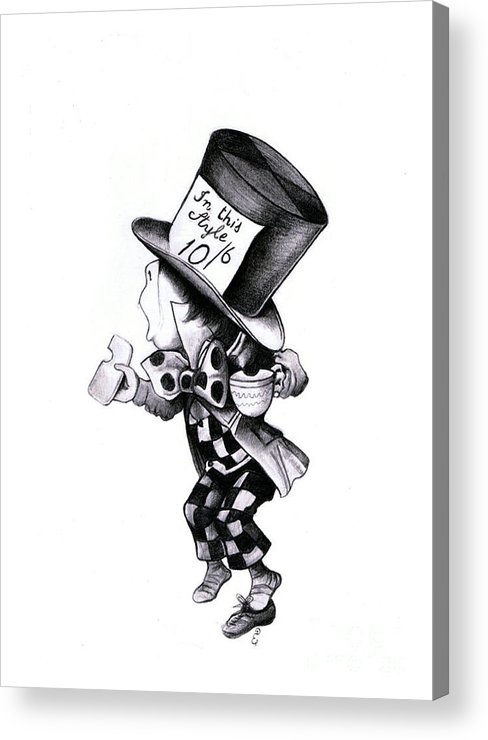 488x740 the mad hatter no pencil drawing acrylic print - Engel Drawing