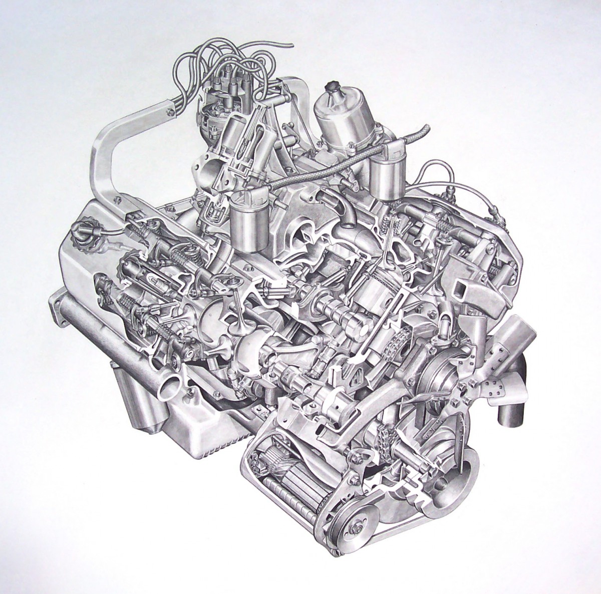 1200x1186 Engine Drawings Bambrick Studio - Engine Drawing