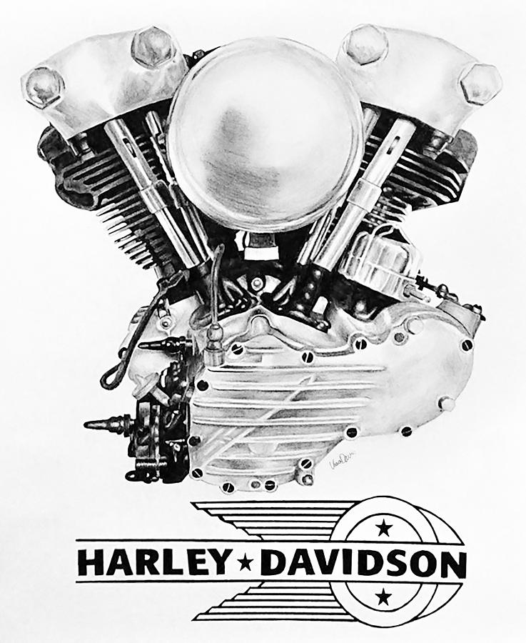 737x900 Knucklehead Harley Engine Drawing - Engine Drawing
